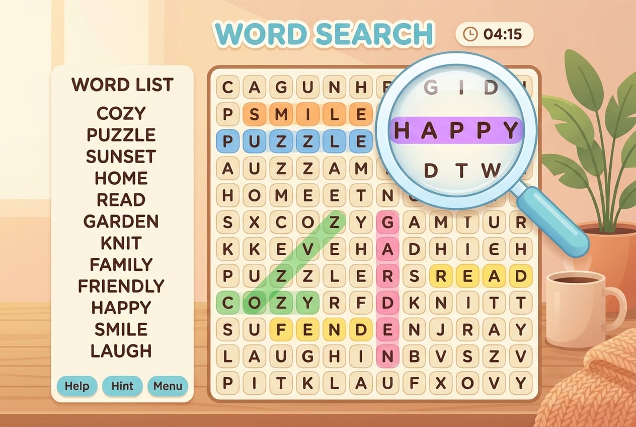 Large print word search puzzles for seniors